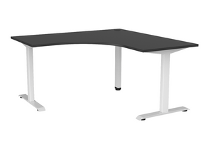 Haven Office corner Workstation| fixed height steel frame in White or Black | 15 year warranty