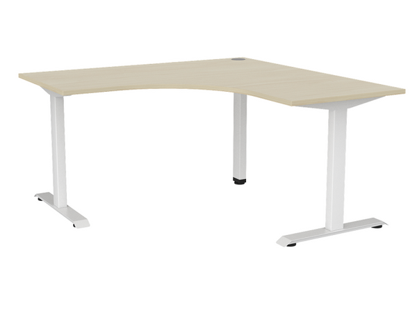 Haven Office corner Workstation| fixed height steel frame in White or Black | 15 year warranty