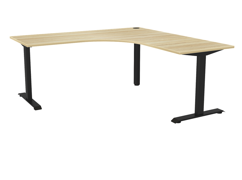 Haven Office corner Workstation| fixed height steel frame in White or Black | 15 year warranty