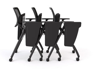 Hub mesh back folding Conference, Training or Meeting chair | optional linking-writing tablet | Indent only