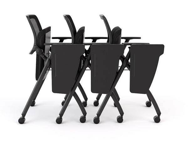 Hub mesh back folding Conference, Training or Meeting chair | optional linking-writing tablet | Indent only
