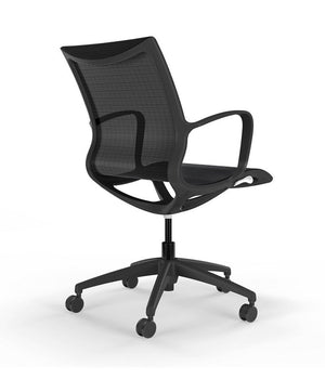 Huracan Contoured full mesh meeting chair with arms| one piece woven mesh seat