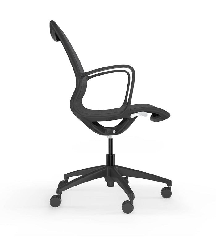 Huracan Contoured full mesh meeting chair with arms| one piece woven mesh seat