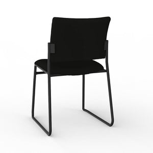 Jump stacking visitor chair- Skid base - Black Crown fabric only | 15 year warranty