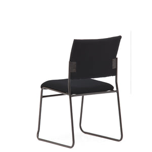 Jump stacking visitor chair- Skid base - Black Crown fabric only | 15 year warranty