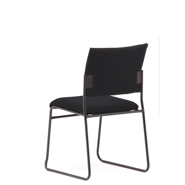 Jump stacking visitor chair- Skid base - Black Crown fabric only | 15 year warranty