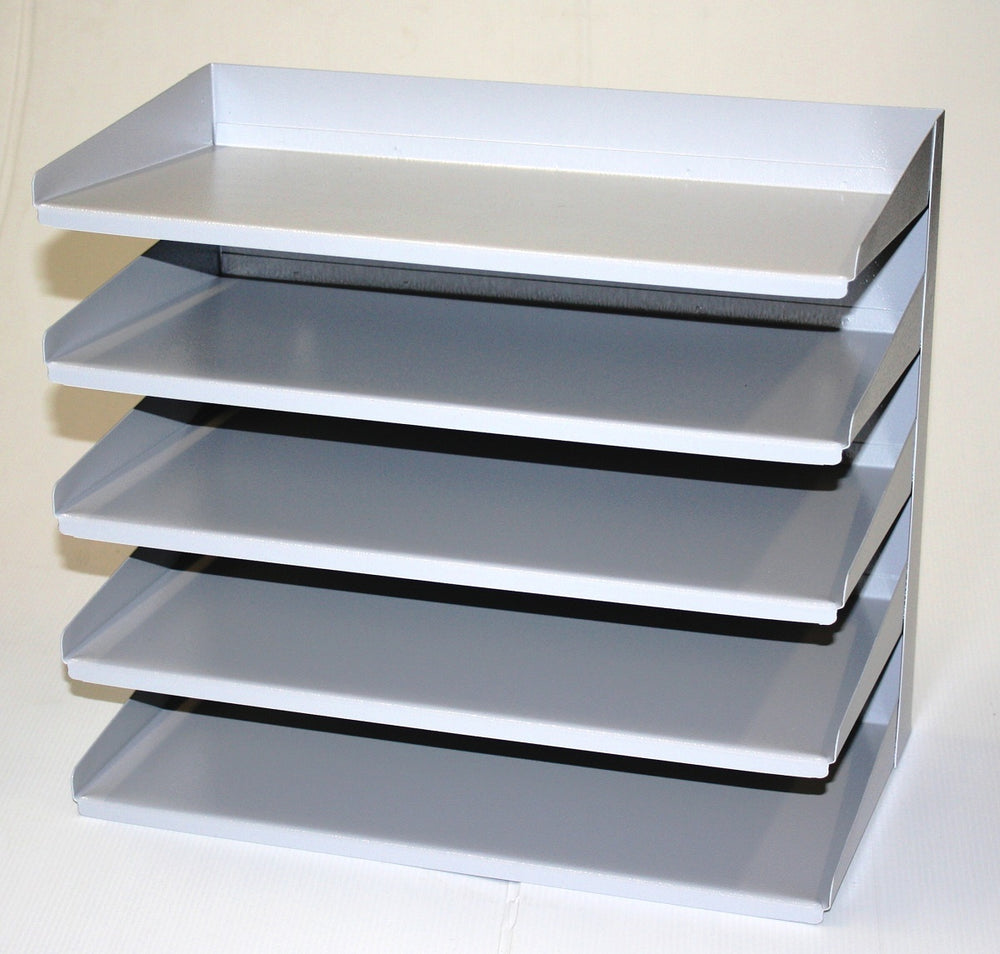 Desk top steel sloping letter tray- 5 Tier letter tray