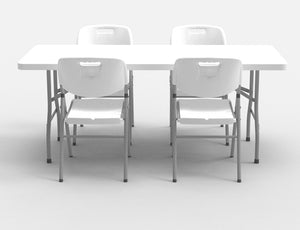 Life Polypropylene Trestle White Folding Table for Training & Conference