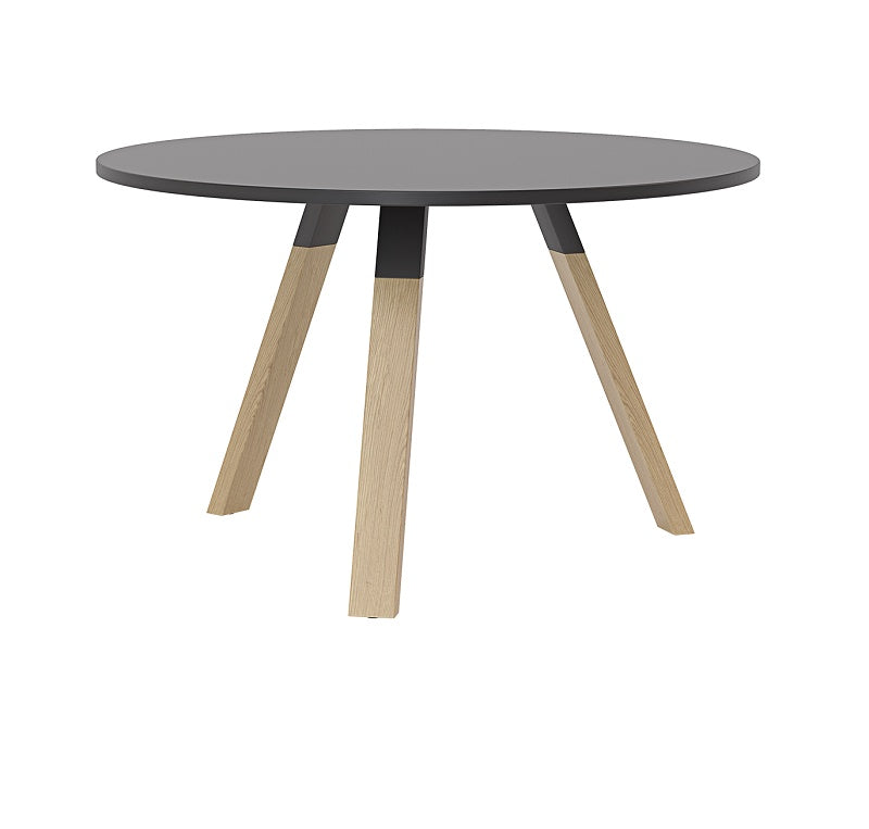 Ligna round meeting table- solid Oak timber legs-900 & 1200 round tables-