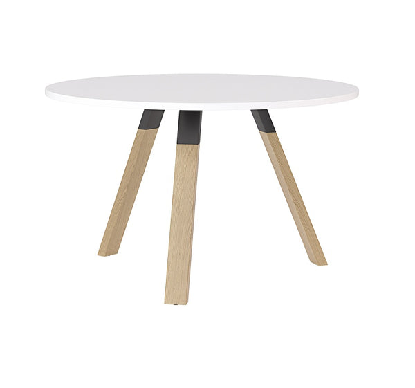 Ligna round meeting table- solid Oak timber legs-900 & 1200 round tables-