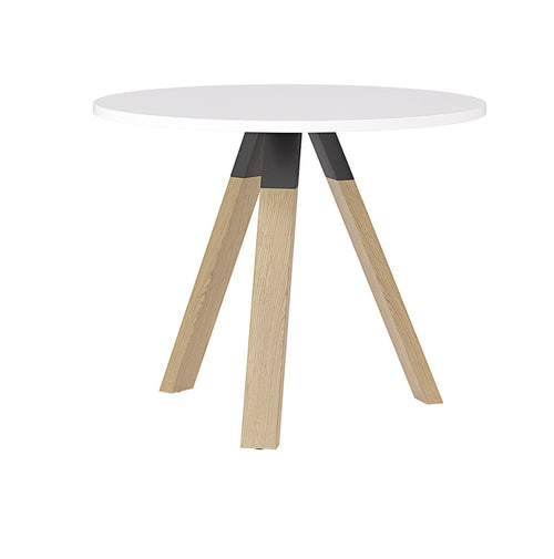Ligna round meeting table- solid Oak timber legs-900 & 1200 round tables-