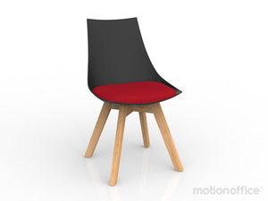 Luna visitor chair Black or White Polypropylene seat with solid Oak timber legs