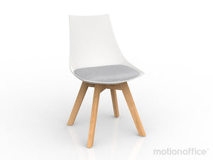 Luna visitor chair Black or White Polypropylene seat with solid Oak timber legs