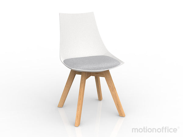 Luna visitor chair Black or White Polypropylene seat with solid Oak timber legs