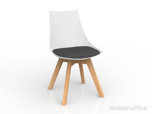 Luna visitor chair Black or White Polypropylene seat with solid Oak timber legs