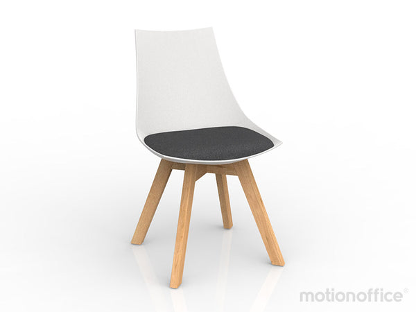 Luna visitor chair Black or White Polypropylene seat with solid Oak timber legs