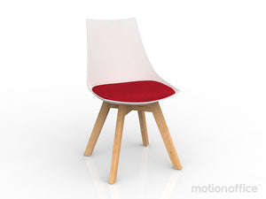 Luna visitor chair Black or White Polypropylene seat with solid Oak timber legs