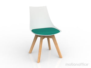 Luna visitor chair Black or White Polypropylene seat with solid Oak timber legs