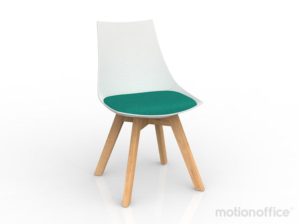 Luna visitor chair Black or White Polypropylene seat with solid Oak timber legs