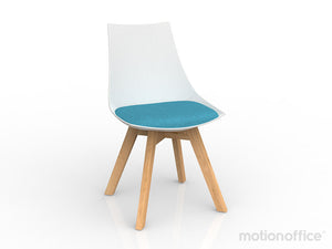 Luna visitor chair Black or White Polypropylene seat with solid Oak timber legs