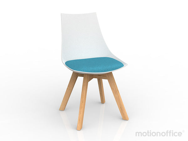 Luna visitor chair Black or White Polypropylene seat with solid Oak timber legs