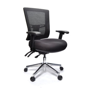 Metro 2 mesh High back Office Chair-polished trolley base-3 lever adjustment- AFRDI certified -