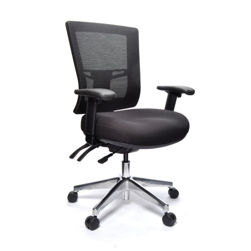 Metro 2 mesh High back Office Chair-polished trolley base-3 lever adjustment- AFRDI certified -
