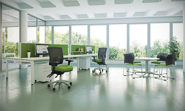 Metro 2- 24-7 heavy mesh chair 2 Green office setting