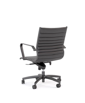Metro Black Midback executive chair - Black frame| Black PU vinyl upholstery