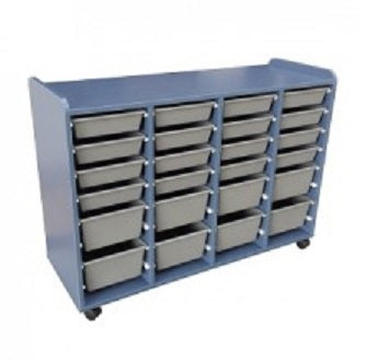 Mobile Tote tray unit 32 -Melteca - Holds 32 Small or 16 Large Trays