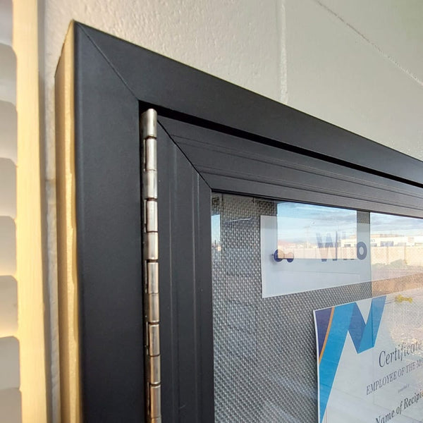 Noticeboard lockable cabinet- sturdy aluminium frame- NZ made