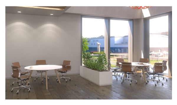 OSLO 1500 meeting table round top 4 leg setting