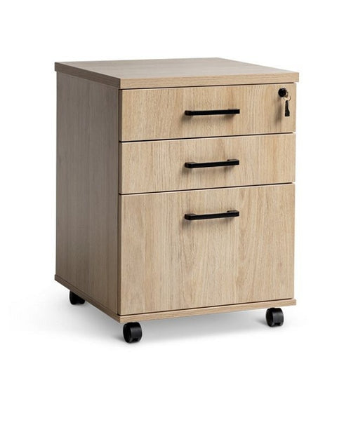 OKi Mobile drawer unit- locking under desk drawer storage-Autumn Oak