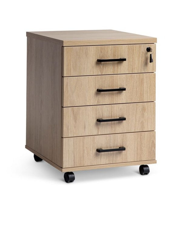 OKi Mobile drawer unit- locking under desk drawer storage-Autumn Oak