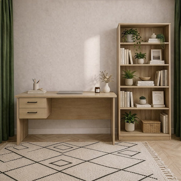 OKI Desk with Drawers-home office desk with drawers