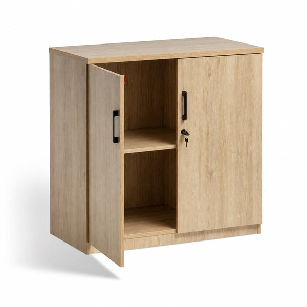 Oki two door cupboard-locking- 900 & 1800 high- Autumn Oak