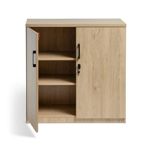 Oki two door cupboards-locking- 900 & 1800 high- Autumn Oak