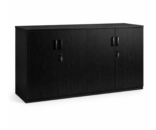 Onyx black credenza unit-900 high locking cupboards-1200 and 1800 wide