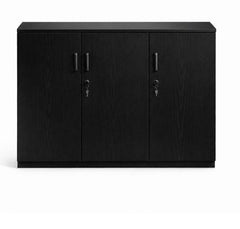Onyx black credenza unit-900 high locking cupboards-1200 and 1800 wide