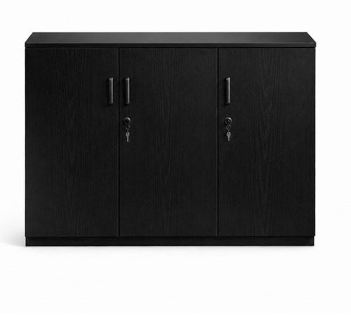 Onyx black credenza unit-900 high locking cupboards-1200 and 1800 wide