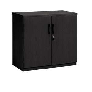 Onyx two door cupboard-locking- 900 & 1800 high- Woodgrain Black Melamine finish