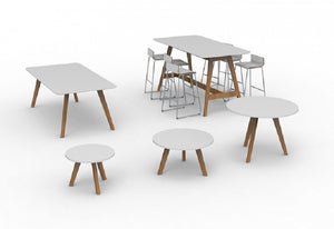 Oslo Bar leaner table - Ash timber frame- breakout - cafe table