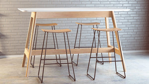 Oslo Bar leaner table - Ash timber frame- breakout - cafe table