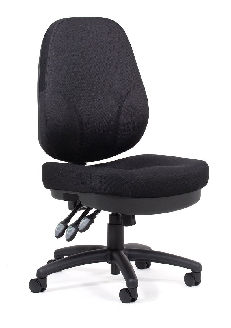 Plymouth express high back office chair|big 565 mm wide seat|15 year warranty-Black only-Flat pack delivery