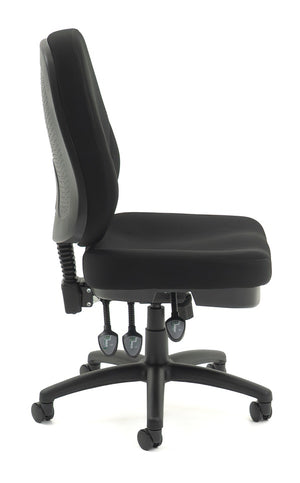 Plymouth express high back office chair|big 565 mm wide seat|15 year warranty-Black only-Flat pack delivery