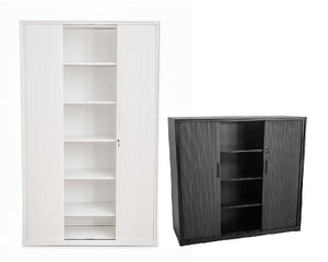 Proceed Steel Tambour door cabinet-1200 wide -3 heights-Two colours-planter box option