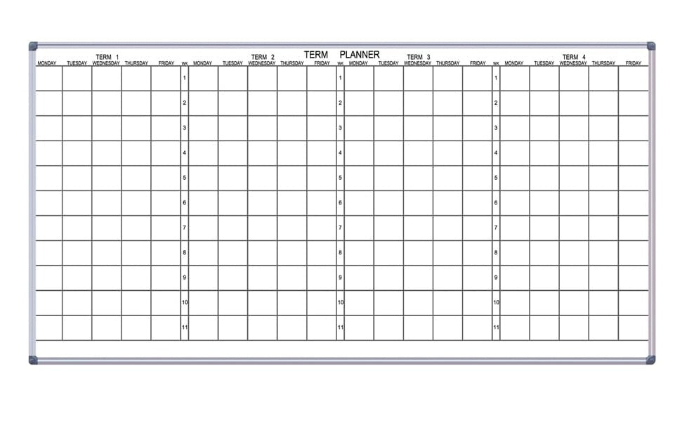 Prowite term planner| Porcelain laser etched whiteboard school Term planner