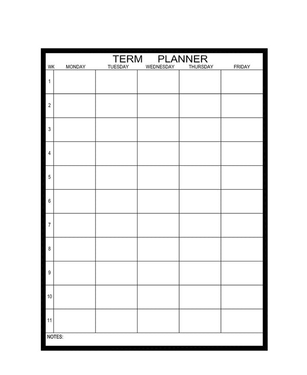 Prowite term planner| Porcelain laser etched whiteboard school Term planner