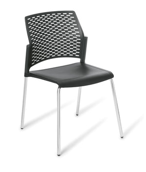 Punch stacker chair- 4 leg chair- wide seat-5 polypropylene colours