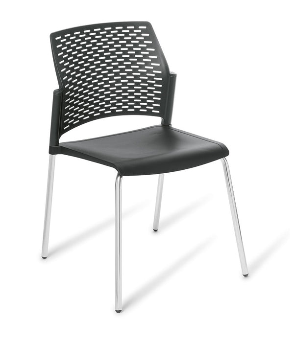 Punch stacker chair- 4 leg chair- wide seat-5 polypropylene colours